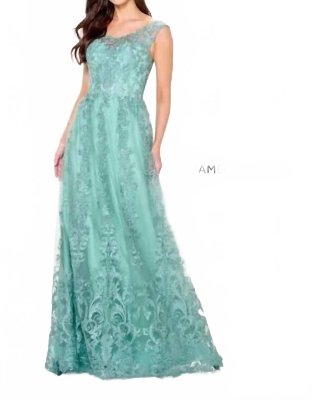 NEW CAMERON BLAKE a-line gown in sage